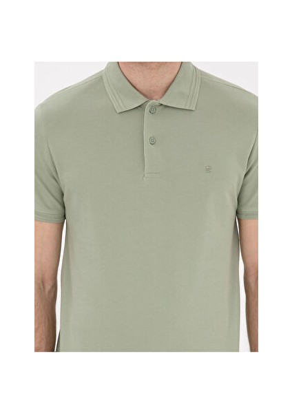 Yeşil Slim Fit Basic Tişört