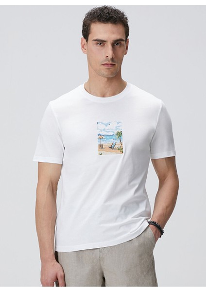 Ekru Erkek Slim Fit T-Shirt 1094090