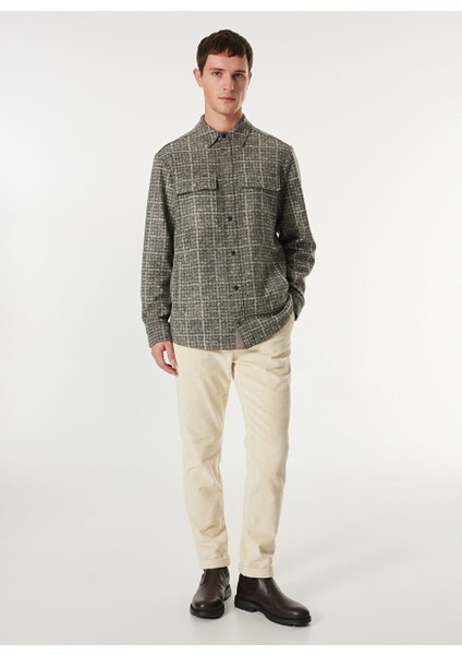 Ekru Erkek Basic Düz Chino Pantolon F4WM-PNT 2736