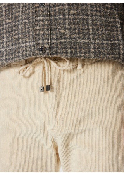 Ekru Erkek Basic Düz Chino Pantolon F4WM-PNT 2736