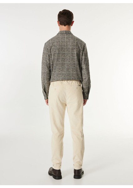 Ekru Erkek Basic Düz Chino Pantolon F4WM-PNT 2736