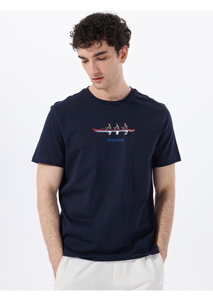 Lacivert Erkek Relaxed Baskılı T-Shirt D5SM-TST3793 modelleri