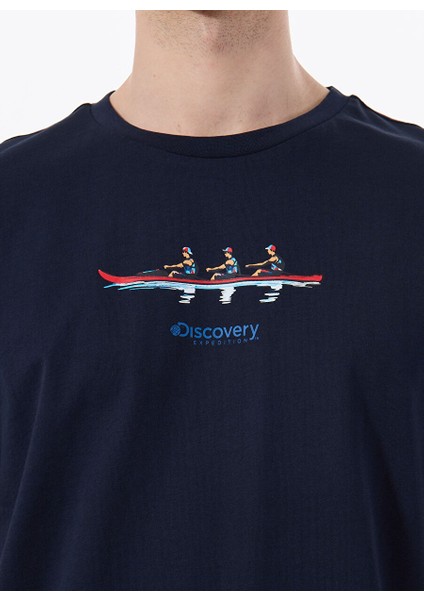 Lacivert Erkek Relaxed Baskılı T-Shirt D5SM-TST3793 indirimleri
