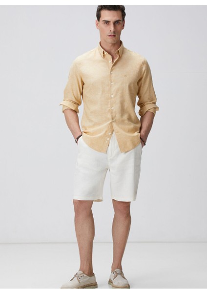 Ekru Erkek Slim Fit Şort 1094000