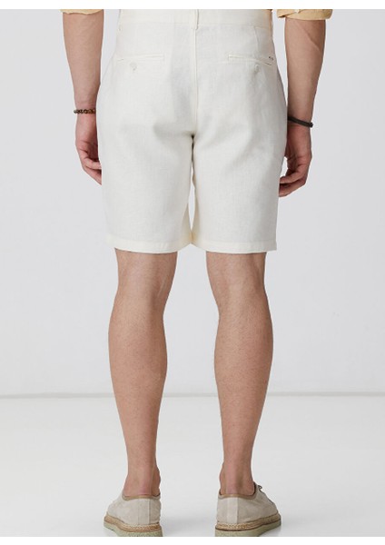 Ekru Erkek Slim Fit Şort 1094000