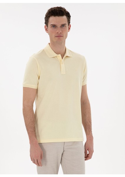 Sarı Erkek Slim Fit Polo T-Shirt Sunny