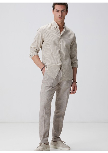 Vizon Erkek Alttan Britli Slim Fit Gömlek 1094107 modelleri