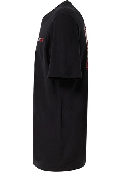 Siyah Erkek Bisiklet Yaka Normal Kalıp Baskılı T-Shirt FOA405486_FINGERPRINT B1B Tee