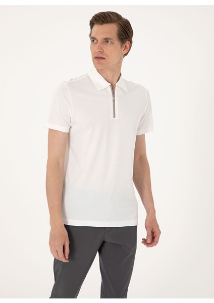 Ekru Erkek Slim Fit Polo T-Shirt Feel modelleri