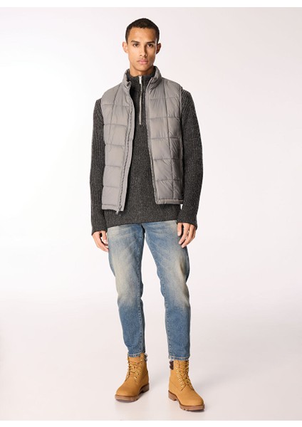 Gri Erkek Yelek Nylon Lıghtweıght Quılted Vest