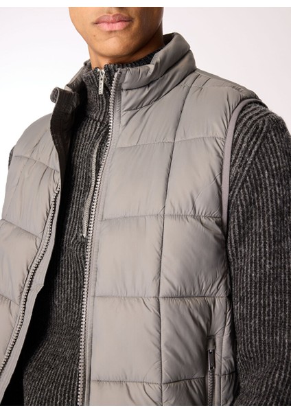 Gri Erkek Yelek Nylon Lıghtweıght Quılted Vest