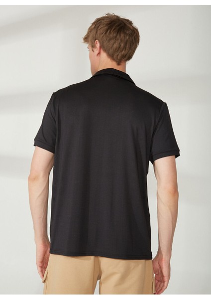 Polo Yaka Düz Siyah Erkek T-Shirt Newpolo indirimleri