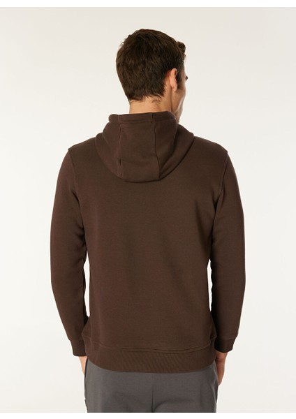 Kahverengi Erkek Kapüşon Relaxed Sweatshirt C4WM-SWT4254