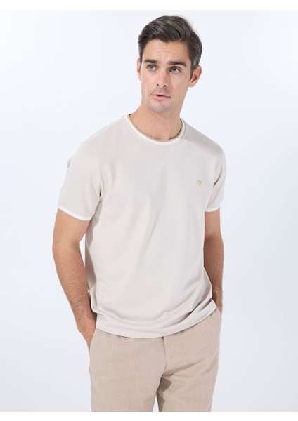 Bej Erkek Regular Fit T-Shirt FC5SM-TST 2761