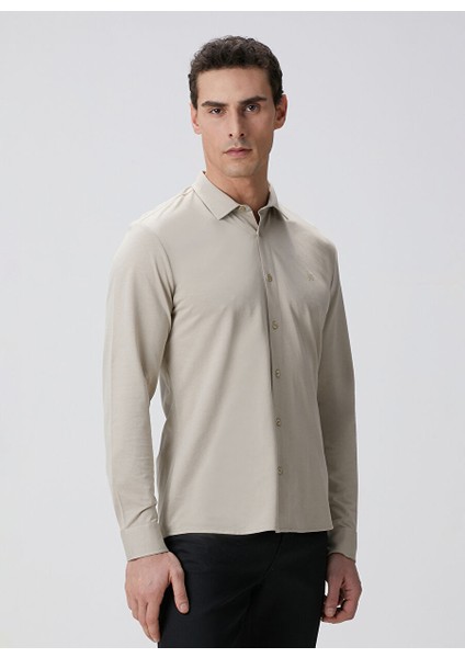 Bej Erkek Slim Fit Gömlek 1094125
