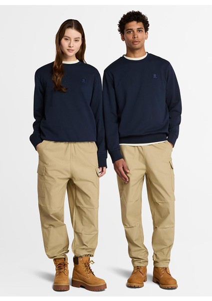 Tımberland Lacivert Woven Badge (Lb) Crew Neck Erkek Sweatshirts TB0A2NDN4331