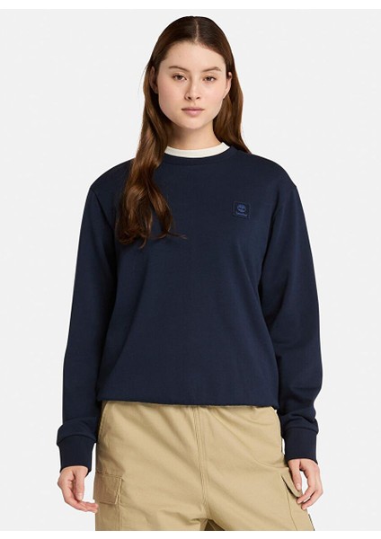 Tımberland Lacivert Woven Badge (Lb) Crew Neck Erkek Sweatshirts TB0A2NDN4331