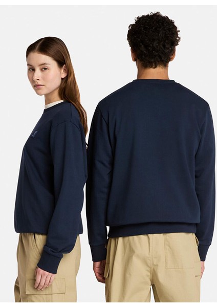 Tımberland Lacivert Woven Badge (Lb) Crew Neck Erkek Sweatshirts TB0A2NDN4331