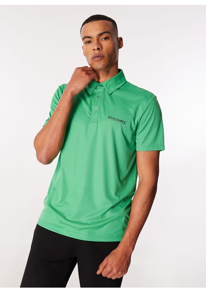 Yeşil Erkek Basic Uv Apreli Polo T-Shirt D4SM-TST3247