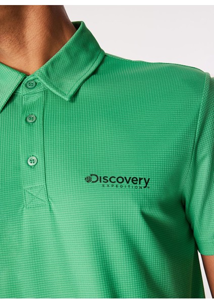 Yeşil Erkek Basic Uv Apreli Polo T-Shirt D4SM-TST3247
