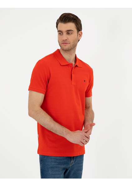 Kırmızı Slim Fit Basic Tişört