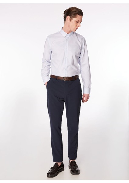 Mavi Erkek Düğmeli Basic Ekose Non Iron Gömlek F4SM-GML 0227