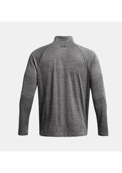 Erkek Ua Tech Textured 1/2 Fermuarlı Uzun Kollu T-Shirt 1382797-025