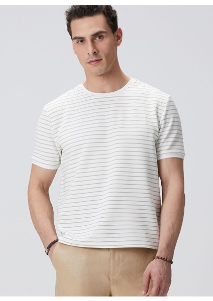 Ekru Erkek Slim Fit T-Shirt 1094078