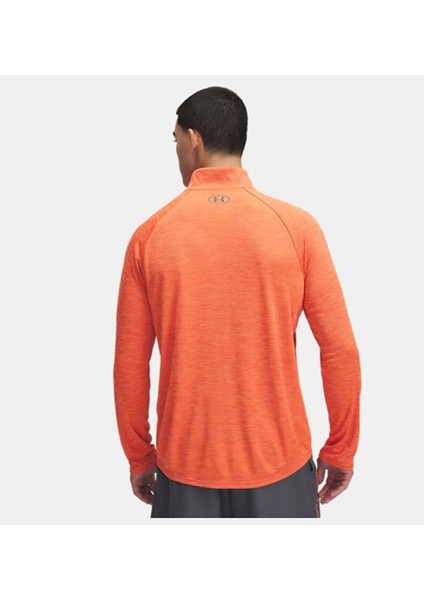 Erkek Ua Tech Textured 1/2 Fermuarlı Uzun Kollu T-Shirt 1382797-847