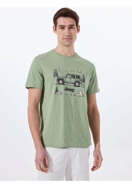 Mint Erkek Bisiklet Yaka Relaxed Baskılı T-Shirt J4SM-TST7237
