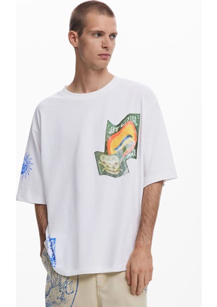Beyaz Erkek Regular Fit T-Shirt 25SMTK23_MAN Knıt T-Shırt Short Sle fiyatları