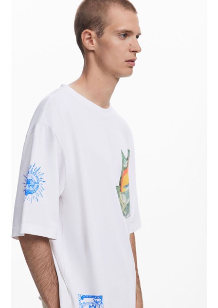 Beyaz Erkek Regular Fit T-Shirt 25SMTK23_MAN Knıt T-Shırt Short Sle fırsatları
