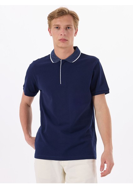 Lacivert Erkek Relaxed Baskılı Polo T-Shirt M5SM-TST1336 fiyatları