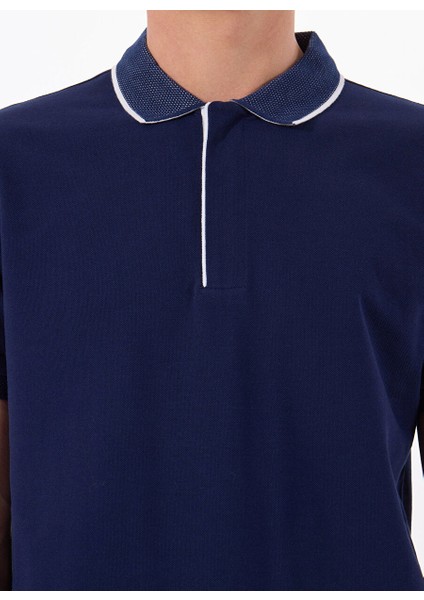 Lacivert Erkek Relaxed Baskılı Polo T-Shirt M5SM-TST1336 fırsatları