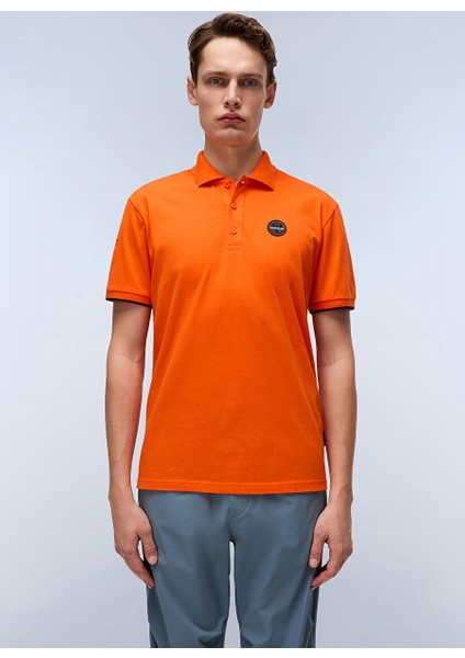 Napapıjrı Turuncu E-Badge Sum Erkek T-Shirt NP0A4IDAA001