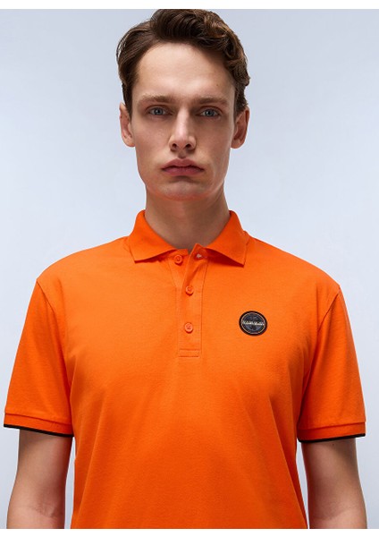 Napapıjrı Turuncu E-Badge Sum Erkek T-Shirt NP0A4IDAA001