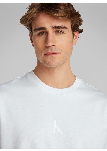 Beyaz Erkek T-Shirt LV04RAB812YAA Ss Rel Lıquıd Ck Mono modelleri