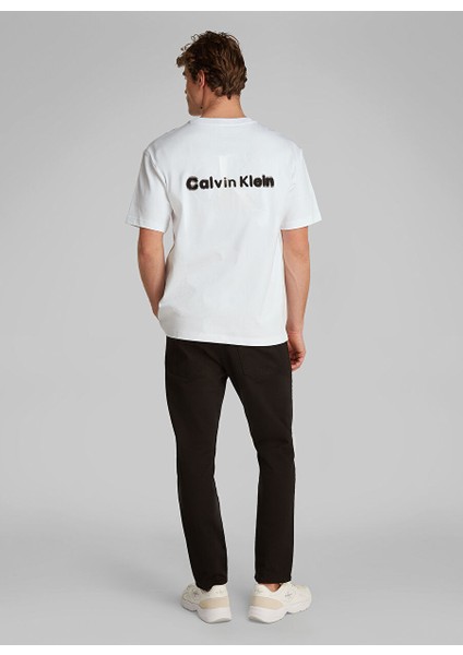 Beyaz Erkek T-Shirt LV04RAB812YAA Ss Rel Lıquıd Ck Mono fırsatları