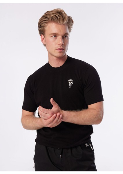 Bisiklet Yaka Siyah Erkek T-Shirt 655007542398