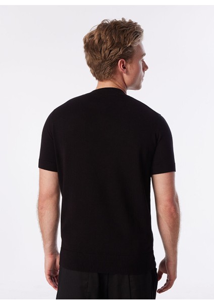 Bisiklet Yaka Siyah Erkek T-Shirt 655007542398 indirimleri