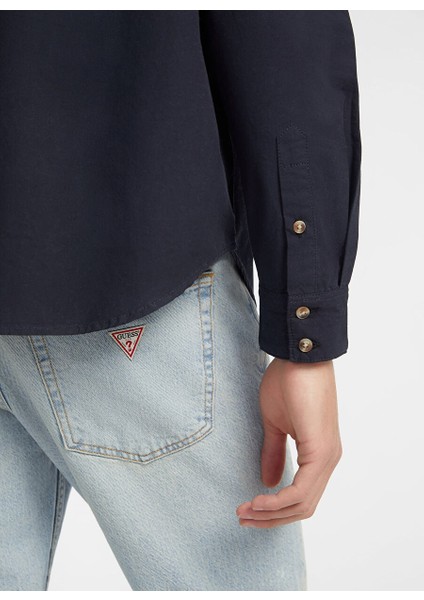 Lacivert Erkek Gömlek Regular Fit Gömlek M4YH37WGCF1A71W Gj Ls Reg Pockets