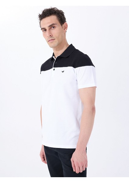 Beyaz Erkek Relaxed Blok Polo T-Shirt M5SM-TST1333 modelleri