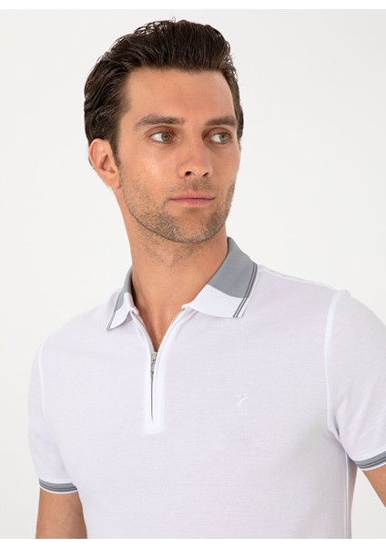 Beyaz Erkek Slim Fit T-Shirt Gorgeo fiyatları