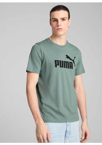 Yeşil Erkek Regular Fit Baskılı T-Shirt 68253330 Ess No. 1 Logo Tee (S) Gre