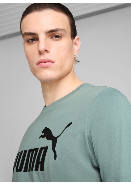 Yeşil Erkek Regular Fit Baskılı T-Shirt 68253330 Ess No. 1 Logo Tee (S) Gre
