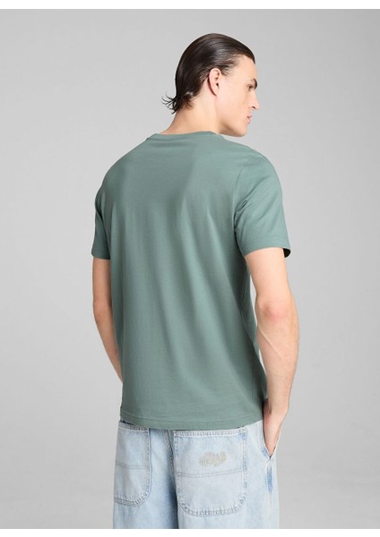 Yeşil Erkek Regular Fit Baskılı T-Shirt 68253330 Ess No. 1 Logo Tee (S) Gre