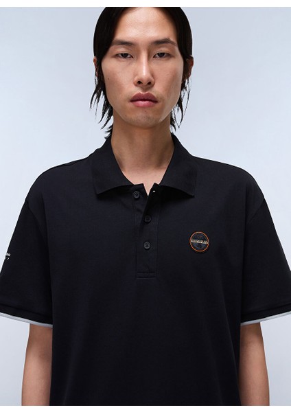 Napapıjrı Siyah E-Badge Sum Erkek T-Shirt NP0A4IDA0411
