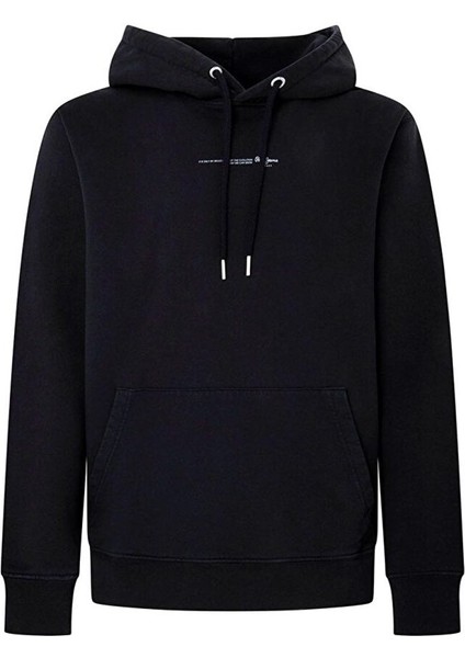 Siyah Erkek Kapüşon Regular Fit Baskılı Sweatshirt PM582561 999 Dave Hoodıe