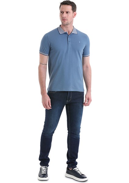 Indigo Regular Fit Düz 100% Pamuklu Polo Yaka Tişört fiyatları