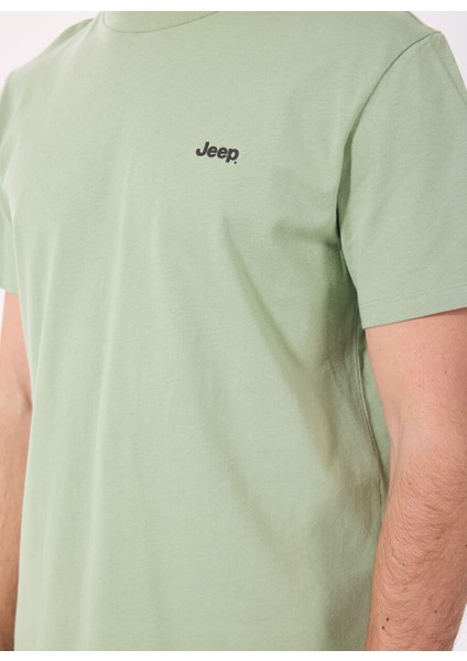 Mint Erkek Bisiklet Yaka Basic Baskılı %100 Pamuk T-Shirt J4SM-TST7245